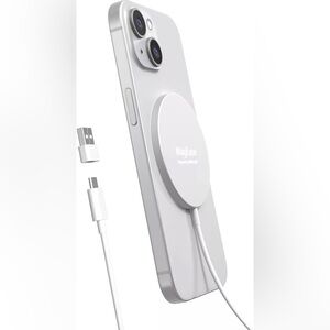 15 Watts  Wireless Magnetic Charger For Iphone 15/14/12 & Airpods 3/2/Pro WHITE